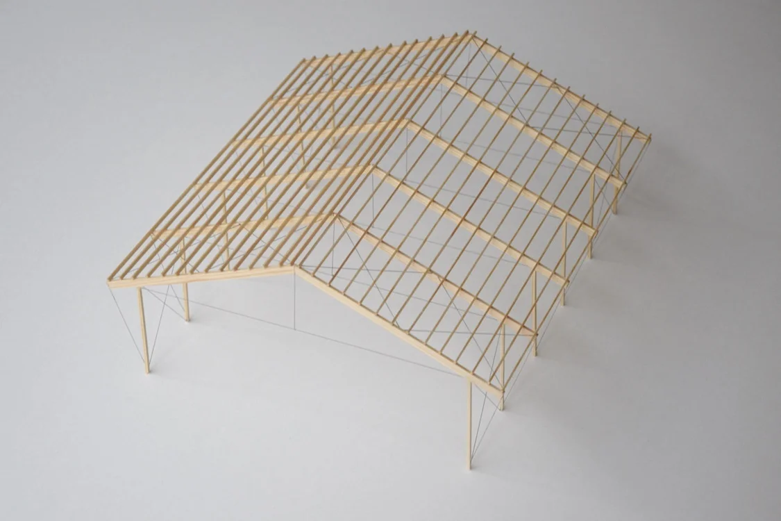 Wooden Structure with Traction Cables