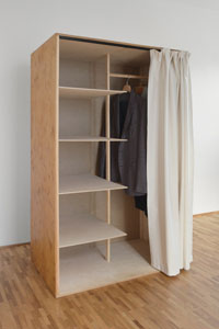 Wardrobe with Hand-sewn Curtain